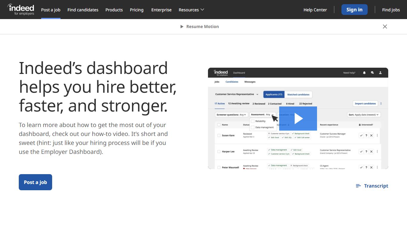 Employer Dashboard - Indeed